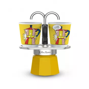 Kaffeeset Bialetti Mini Lichtenstein + 2 Tassen