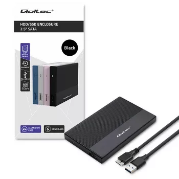 Gehäuse für 2,5-Zoll-SATA-SSD/HDD QOLTEC 52277 USB 3.0