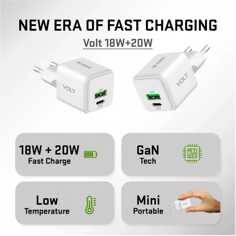 USB-C/A-Netzladegerät YENKEE YAC G38 20W 3A Power Delivery (USB‑C und USB‑A)