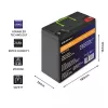 Qoltec 53702 LiFePO4 Lithium-Eisenphosphat-Akku | 12,8V | 24Ah | 307,2Wh | BMS