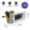 Qoltec 50350 Netzteil 1850W PCI-E | 80 Plus Platinum | Gaming Miner