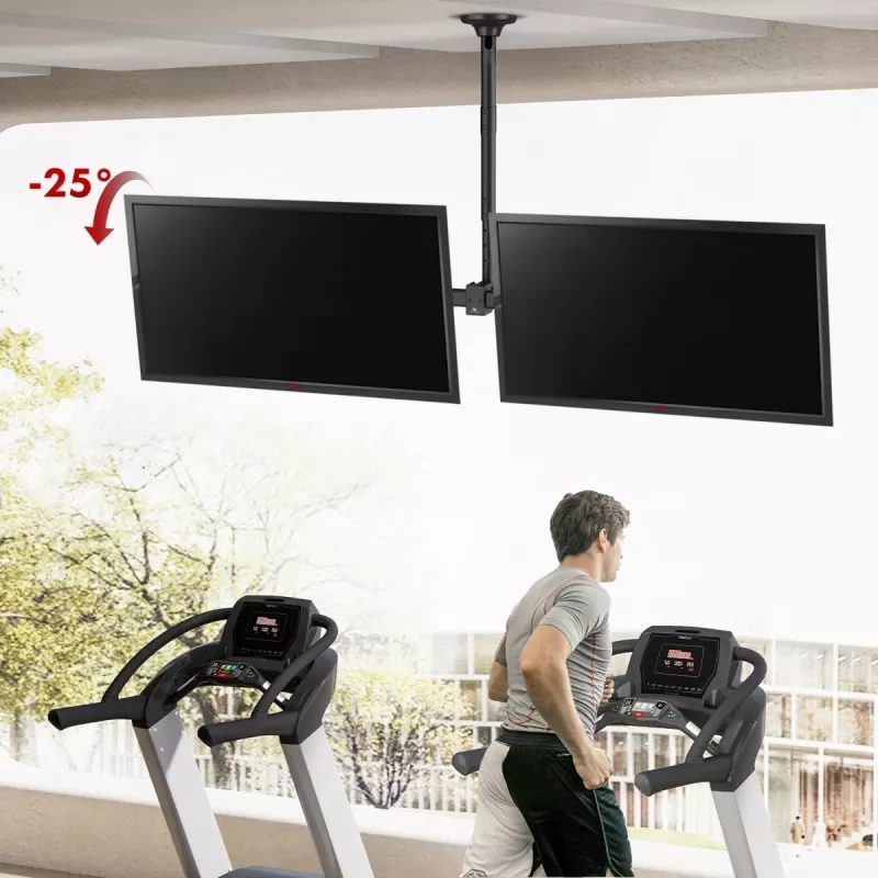 Deckenhalterung MACLEAN MC-111 B für zwei Fernseher, max. Belastung 2×40 kg, max. VESA 600×400