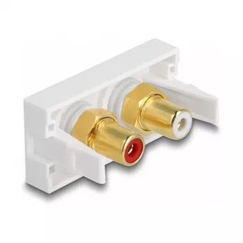 DeLOCK Easy 45 Steckdose 2 x RCA Weiß ABS