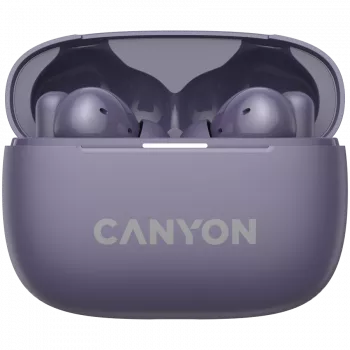 Canyon CNS-TWS10PL Kopfhörer und Headset True Wireless Stereo (TWS) In-Ear für Anrufe/Musik/Sport/Alltag USB Typ-C Bluetooth Violett (CNS-TWS10PL)