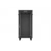 Netzwerkschrank LANBERG 19 Zoll 24HE 600x800 mm schwarz mit Glastür und LCD-Ausschnitt (flach Pack) v2