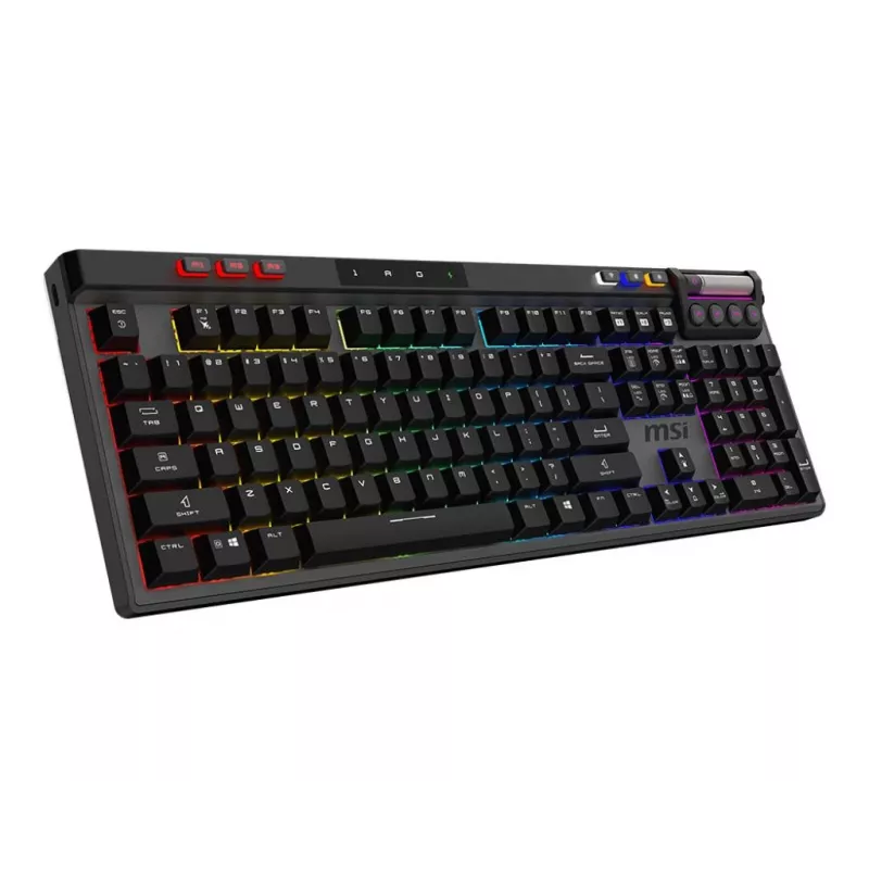 Mechanische Gaming-Tastatur MSI Strike Pro W Silent US-Layout RGB-Beleuchtung, kabelgebunden, taktile Silent-Schalter
