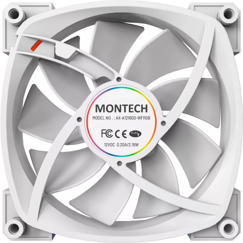 Montech AX120 120mm PWM ARGB Gehäuselüfter, 3er-Pack, Weiß