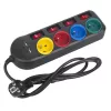 Mehrfachsteckdose MACLEAN MCE229B — 4 AC-Steckdosen, 2× USB-A, 1,5 m Kabel, 10 A, Typ F, Innenbereich, schwarz