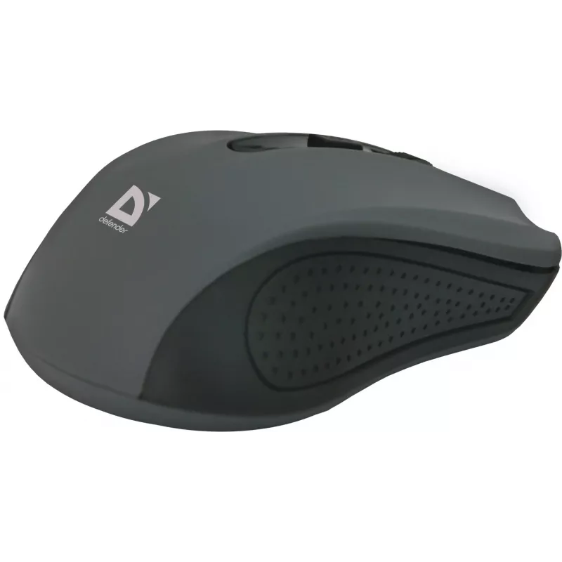 Kabellose optische Maus DEFENDER MM-935 RF, beidhändig, 1600 DPI, grau, USB-Empfänger, AAA-Batterien