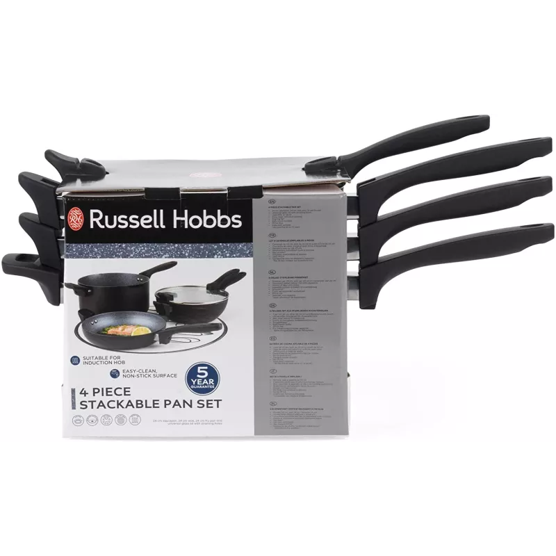 Kochtopfset Russell Hobbs RH01840EU7 – 4-teilig stapelbar, metallic marmoriert