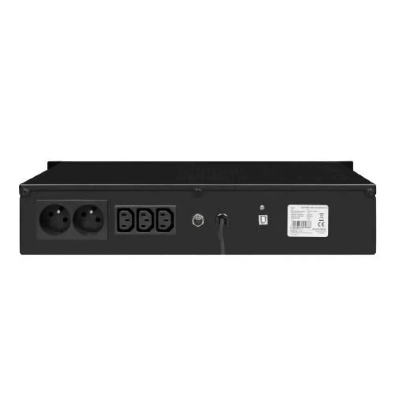 Rackmount Line-Interactive USV EVER ECO Pro 1200 AVR CDS, 1,2 kVA (650 W Ausgang), 2U, 3× C13, USB-B, AVR, VRLA 12 V 5 Ah ×2