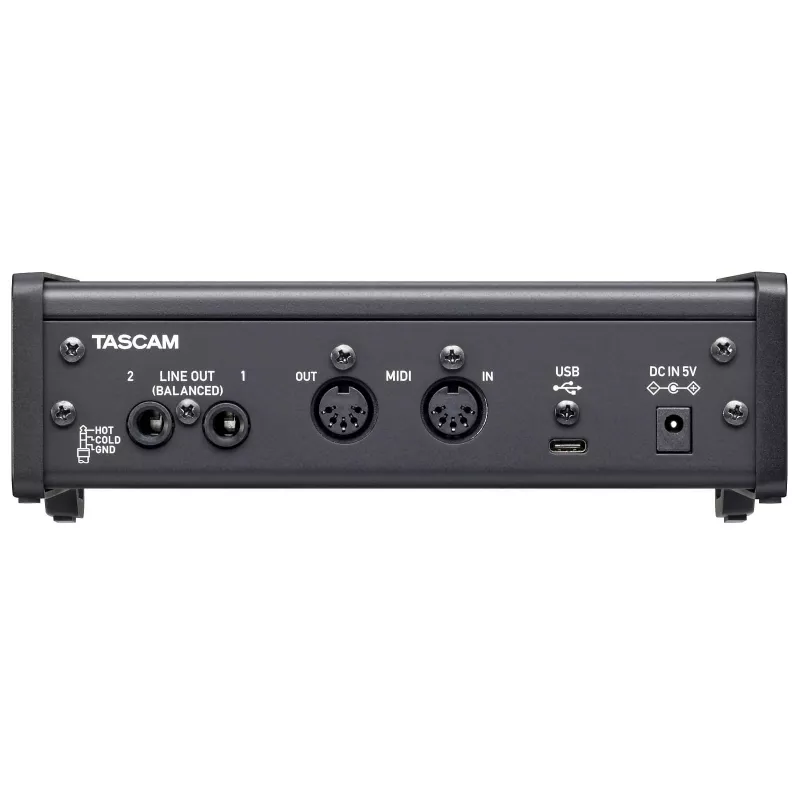 Audiointerface Tascam US-2X2HR, 2 x XLR/Combo-Eingänge, 192 kHz, USB 2.0, MIDI In/Out, Desktop, schwarz