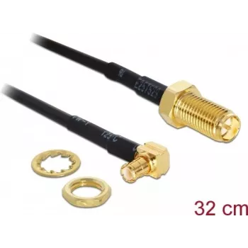 Koaxialkabel DeLOCK 88472 0,32 m MMCX RP-SMA Gold Schwarz