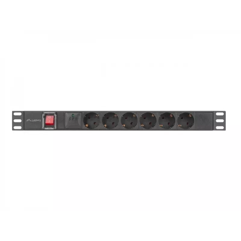 Lanberg PDU-05F-0200-BK Stromverteilungseinheit (PDU) 5 AC-Ausgänge 1U Schwarz