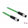 DeLOCK - Netzwerkkabel - M12 (4-polig) (M) auf M12 (4-polig) (M) - 5,0 m - SF/FTP - halogenfrei - grün (85920)