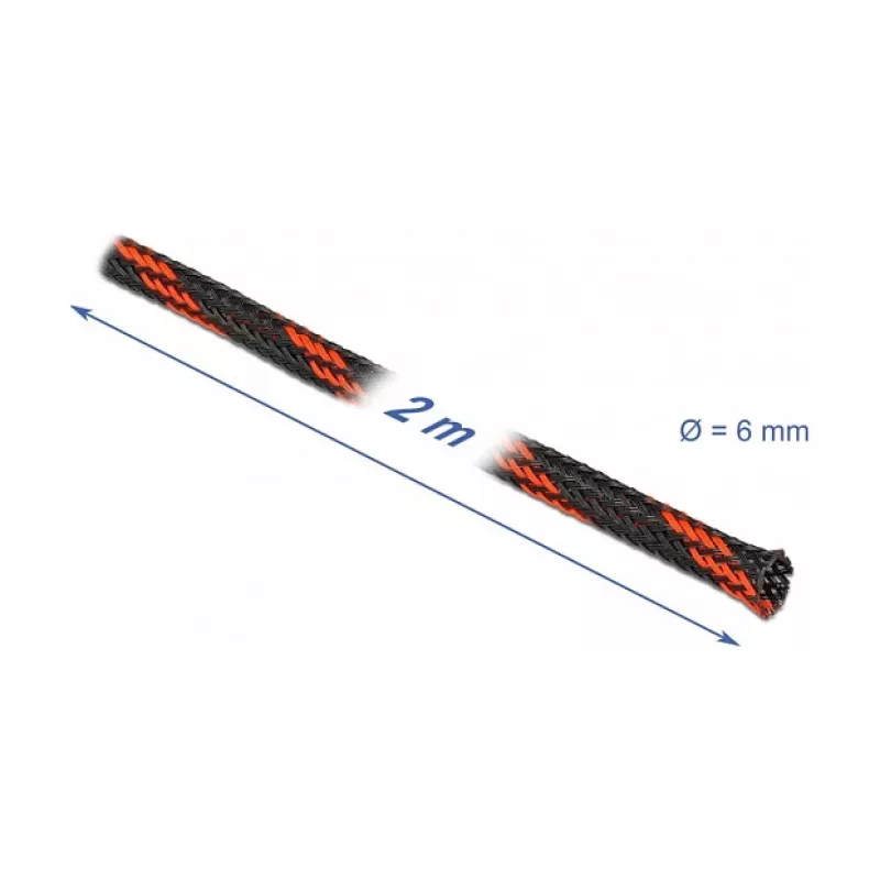 Kabelschlauch DeLOCK 20738 Schwarz Rot