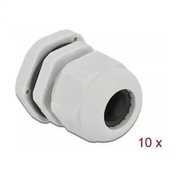 Kabelverschraubung DeLOCK 60219 Grau Kunststoff 10 Stk.