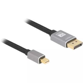 Delock - DisplayPort-Kabel - Mini DisplayPort (M) auf DisplayPort (M) - DisplayPort 1.4 - 3,0 m - Unterstützt 8K 60 Hz - Schwarz, Grau (81093)