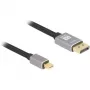 Delock - DisplayPort-Kabel - Mini DisplayPort (M) auf DisplayPort (M) - DisplayPort 1.4 - 3,0 m - Unterstützt 8K 60 Hz - Schwarz, Grau (81093)