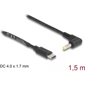 DeLOCK USB Type-C Stromkabel auf DC 4,0 x 1,7 mm Stecker, abgewinkelt, 1,5 m