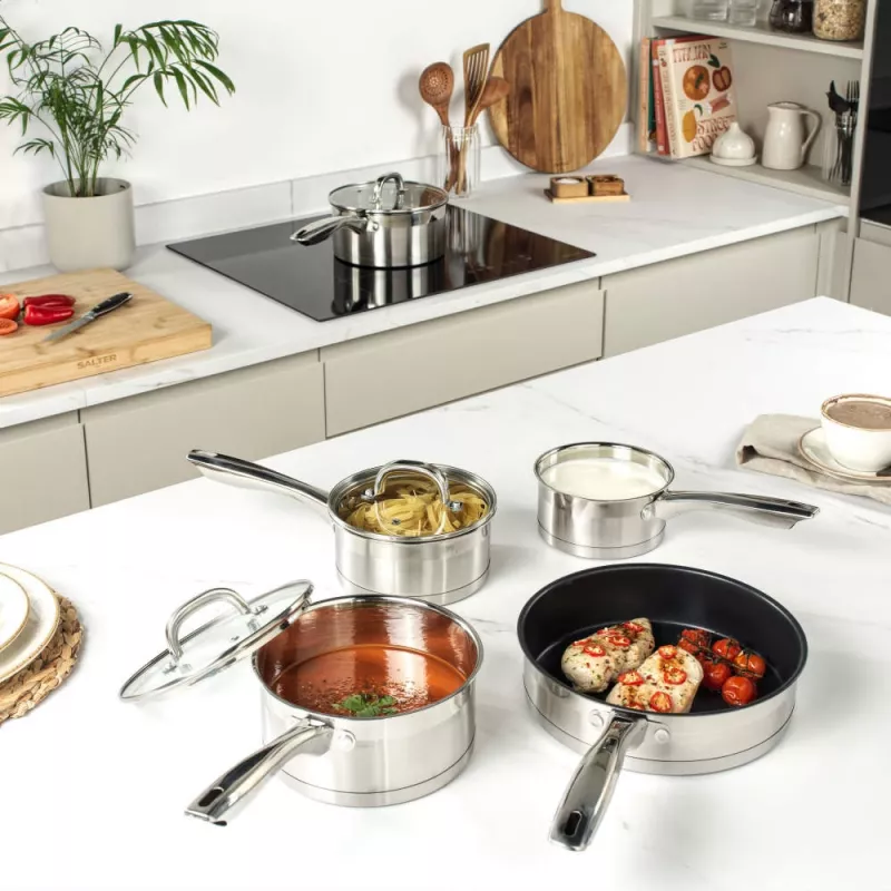 Kochtopfset Salter BW06746EU7 — Edelstahl 5-teiliges Set mit Deckeln