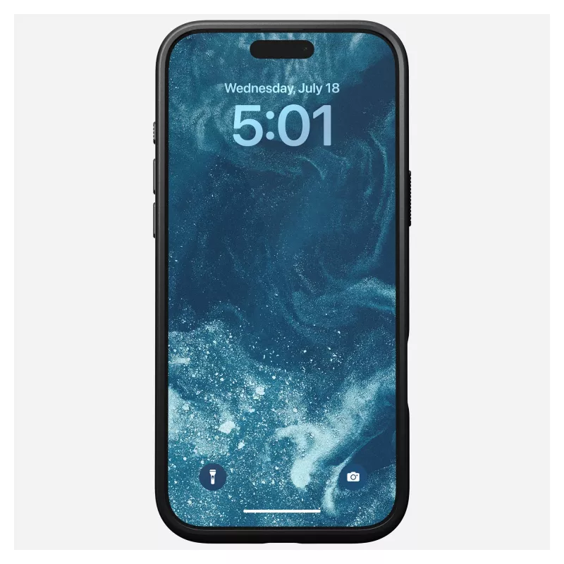 Handyhülle Nomad NM01693185 für Apple iPhone 16 Pro Max, Leder/TPU/PC, schwarz, passend für 17,5 cm (6,9 Zoll) Bildschirm
