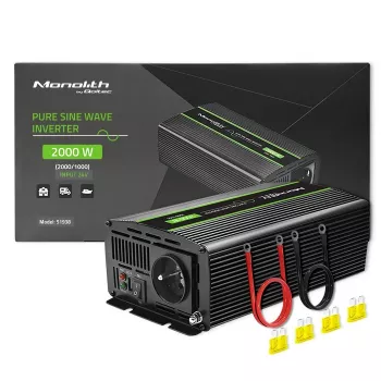 Auto-Wechselrichter Qoltec Monolith 2000 W Schwarz 24 V