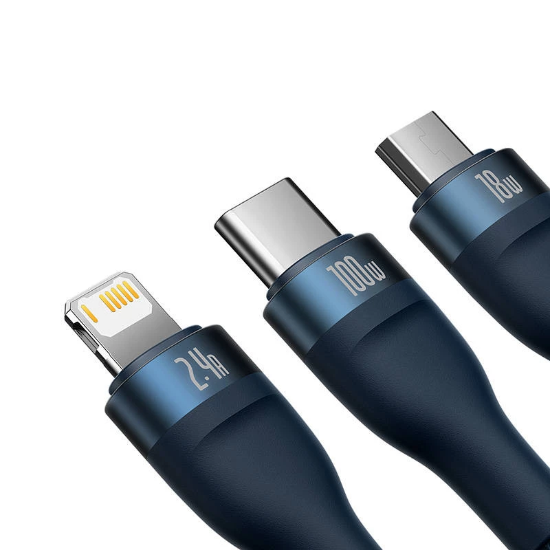 USB-Kabel Baseus CASS030003 1,2 m USB A USB-C/Micro-USB-A/Lightning Blau