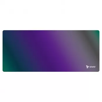 Gaming-Mauspad SAVIO Super Speed L Prism Edition — 700×300×3 mm, lila, genähte Kanten, rutschfeste Unterseite
