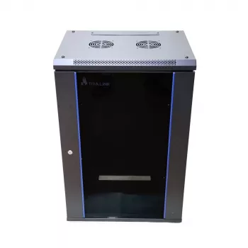 Wandmontiertes Rack Extralink Rackmount-Schrank 18U 600x600 Schwarz Schlüsselschloss