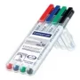 Marker Staedtler Lumocolor 301-WP4 4 Stück Schwarz Blau Grün Rot