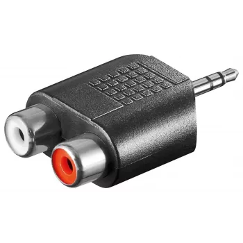 Goobay | RCA-Adapter. AUX-Klinke 3,5 mm Stecker auf 2 Stereo-Buchsen | 11604