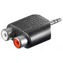 Goobay | RCA-Adapter. AUX-Klinke 3,5 mm Stecker auf 2 Stereo-Buchsen | 11604