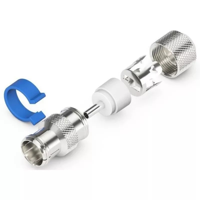 Easy-Installation-IEC/Koax-Dose (Silber/Blau, 6,5 - 8,0 mm)