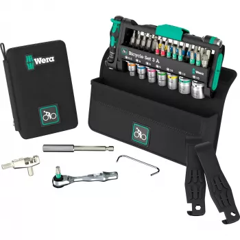Wera Fahrrad-Werkzeugsatz 3 A, 40-teilig (05004188001) – kompaktes Multitool-Set für die Fahrradwartung