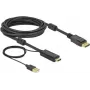Videokabel-Adapter DeLOCK 85966 5m HDMI Typ A DisplayPort USB Typ-A Schwarz