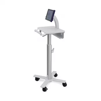 Ergotron Tablet-Wagen, SV10 – Wagen für Tablet / Tastatur – medizinisch – Metall – Weiß, Aluminium – Bildschirmgröße: bis 30,5 cm (bis 12 Zoll)
