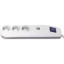 Mehrfachsteckdose REV ICE 3-fach mit USB-Anschlüssen und Schalter, 1,4 m Kabel, weiß