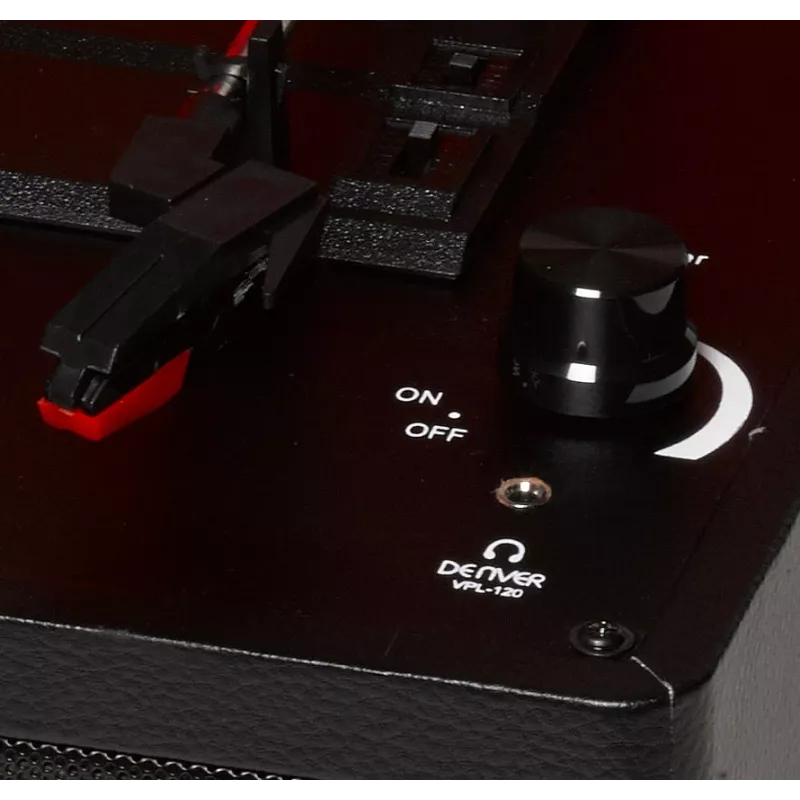 Denver VPL-120Schwarz Riemenantrieb USB-Plattenspieler mit eingebauten Lautsprechern