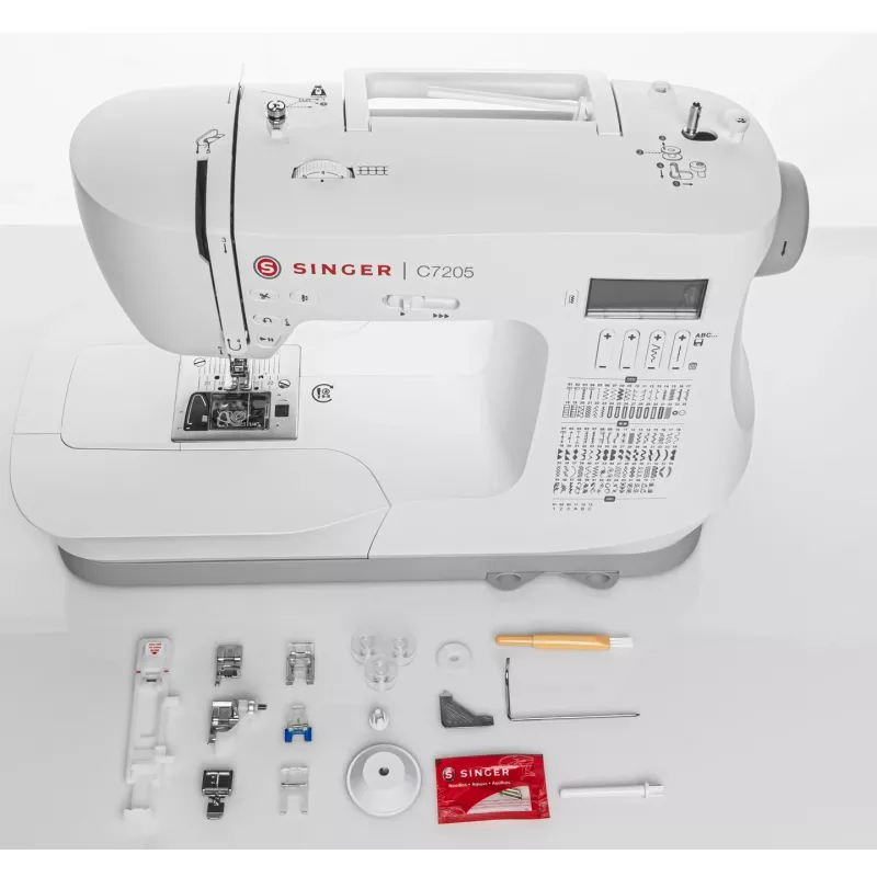 SINGER Nähmaschine C7205 — mechanisches Modell mit 200 Stichen und 8 Knopflochvarianten