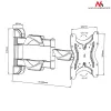 TV-Wandhalterung MACLEAN MC-742 für 42 Zoll (106,7 cm), neigbar -12°/+12°, VESA 75x75–200x200, max. Belastung 30 kg, schwarz