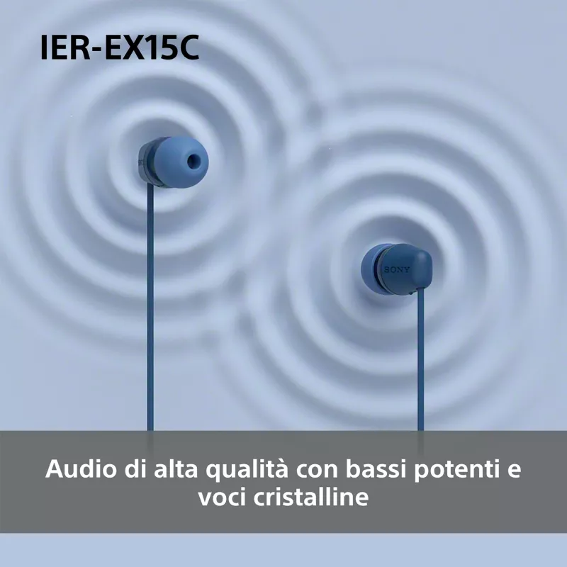 Sony IER-EX15C Headset Kabelgebunden In-Ear Anrufe/Musik USB Typ-C Blau