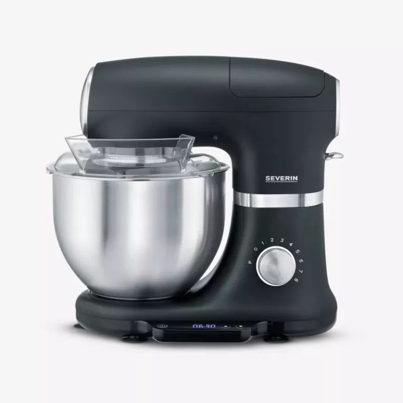 Küchenmaschine Severin KM 3898 1000 W 5,5 L Schwarz Gebürsteter Stahl Silber