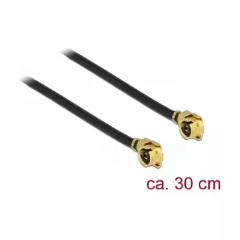 DeLOCK 89609 Koaxialkabel 0,3 m MHF (I-PEX) Schwarz Gold