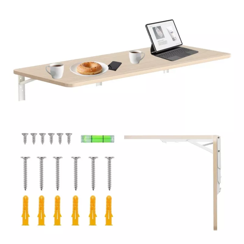 Wandmontiertes Klappregal MACLEAN MC-128 WD 100×40 cm Holzoptik