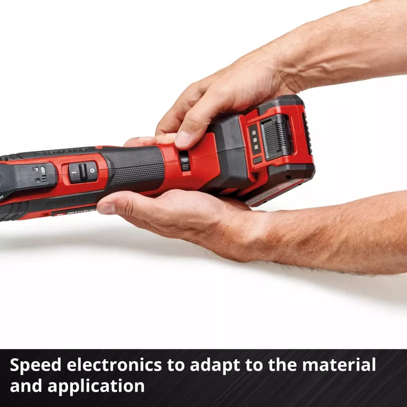 Multi-tool EINHELL TP-MG 18 Li BL Solo — 18V Li‑Ion, Schleifen, Schmirgeln, Sägen, 1,08 kg, schwarz/rot