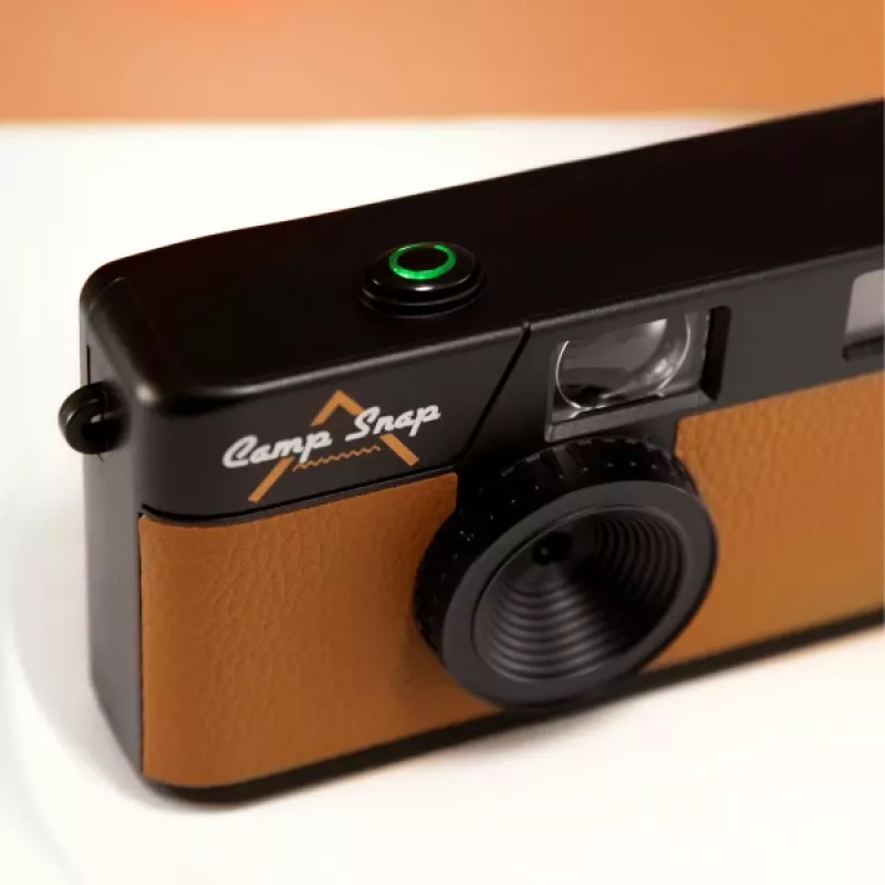 Displaylose Digitalkamera Camp Snap CS-V105-BR-JP — Braune Kompaktkamera ohne Display