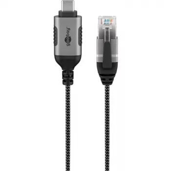 Goobay Ethernet-Kabel USB-C 3.1 auf RJ45 schlank 1 m – verbindet Router, Modem oder (74401)