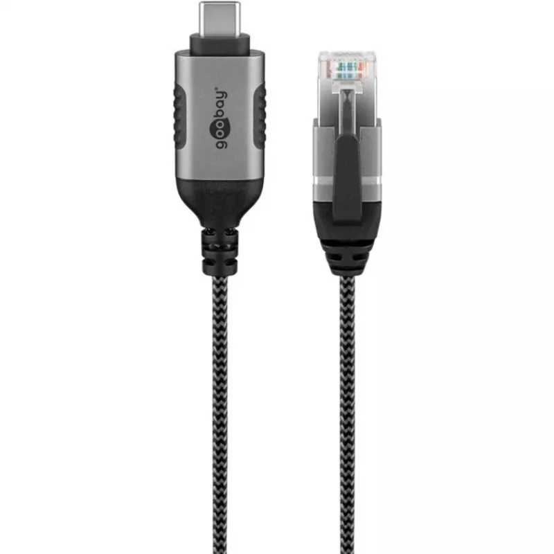 Goobay Ethernet-Kabel USB-C 3.1 auf RJ45 schlank 1 m – verbindet Router, Modem oder (74401)