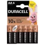 Batteriepack Duracell Basic AA / LR6 — 6 Stück (Alkaline)